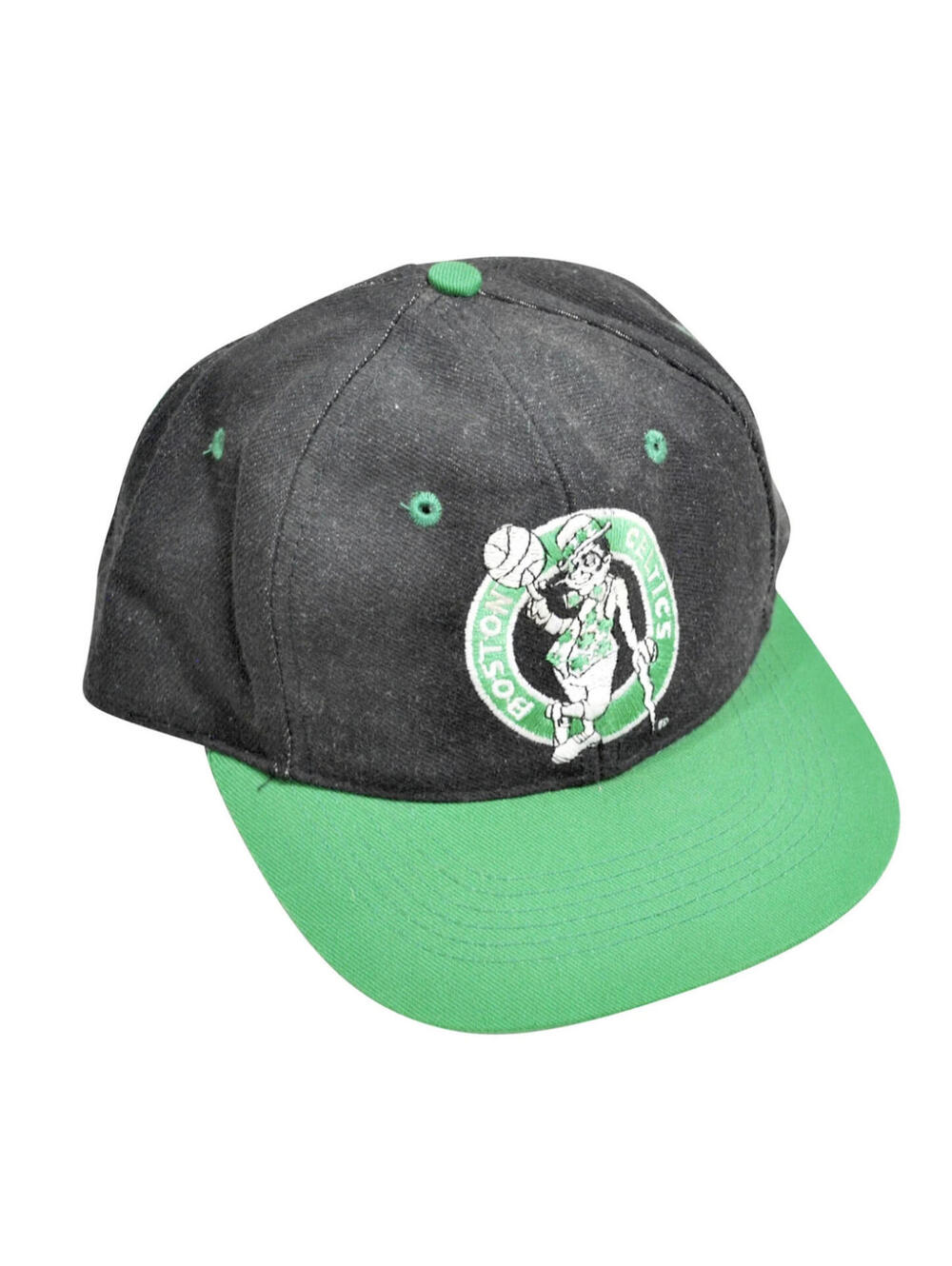 Vintage Boston Celtics NBA Basketball 90s Black Green Snapback Hat Cap